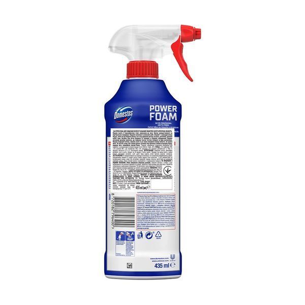 Спрей-пена Domestos Power Foam для чистки унитаза и ванной Арктическая свежесть 435 мл 0703053 фото